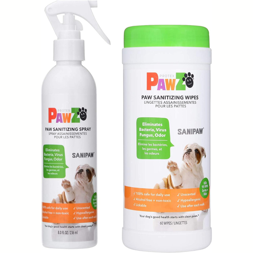 PawZ SaniPaw - Spray / Wipes desinfectante para patas de perro - BARK