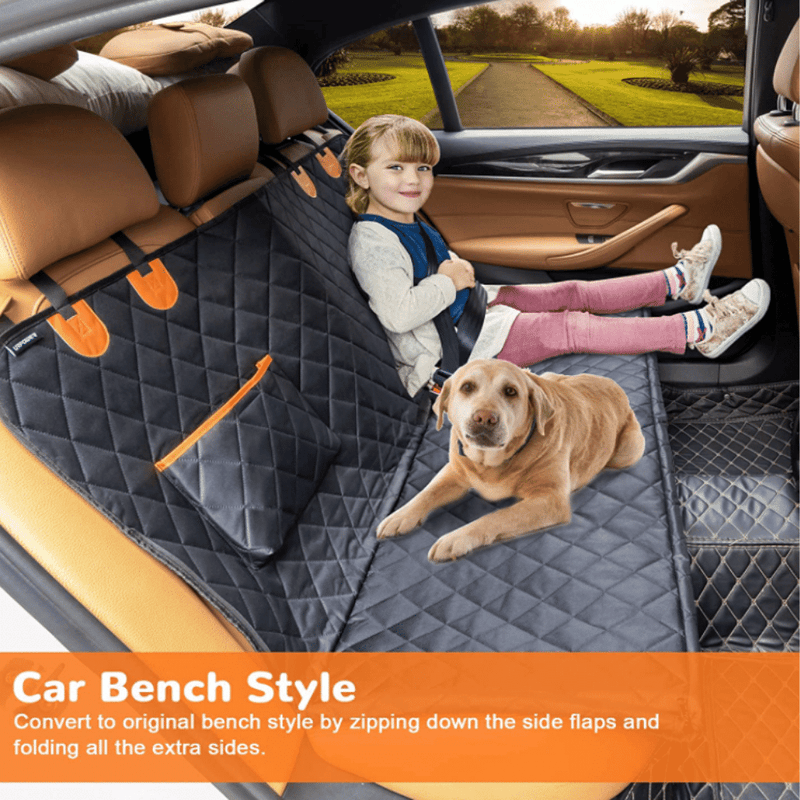  WeiX - Funda para asiento de coche para perro, impermeable,  funda de asiento de coche para perros, hamaca de viaje para coches, color  negro y marrón : Productos para Animales