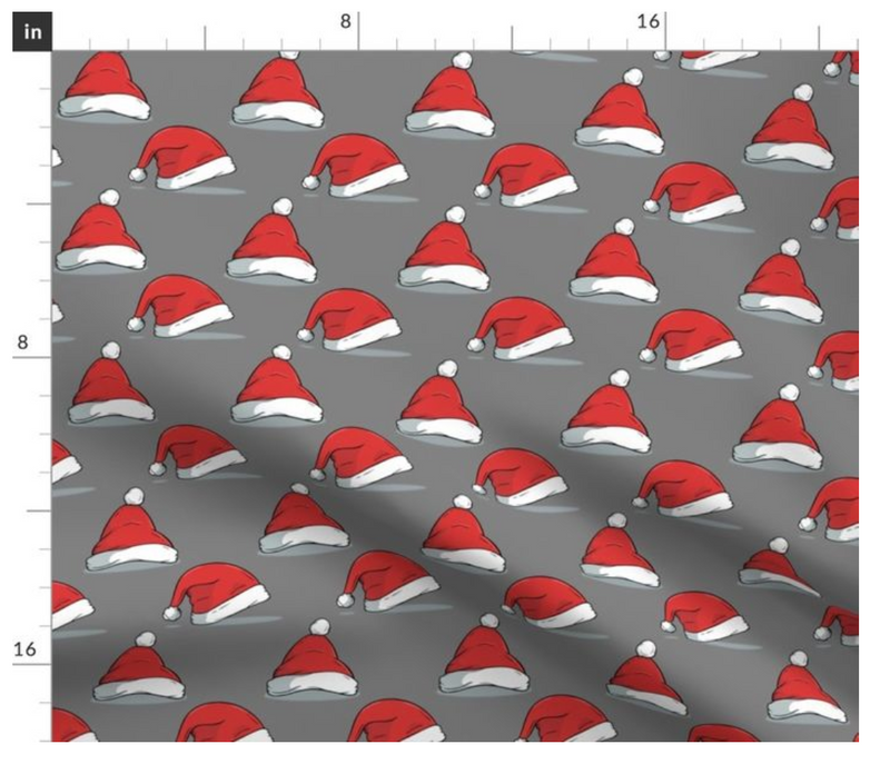 Christmas santa hats on gray - BARK 