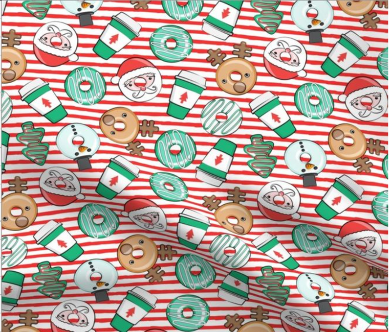 Christmas Donuts and Coffee in red strips - BARK 