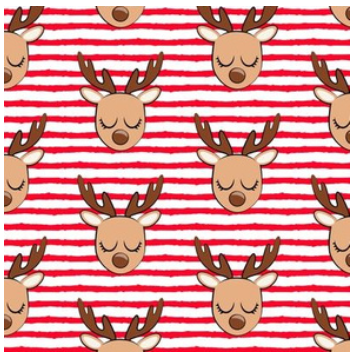 Cute Reindeer in red stripes - BARK 